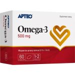 Omega-3 500 mg APTEO  kapsułki ze składnikami wspierającymi prawidłową pracę serca, 60 szt.