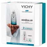 Vichy Mineral89 zestaw: Mineral 89 booster z kwasem hialuronowym – 50 ml + Aqualia Thermal krem nawilżający – 15 ml + Aqualia Thermal krem-żel na noc – 15 ml + Purete Thermale płyn micelarny – 100 ml
