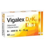 Vigalex D3 + K2 Max tabletki pomagające uzupełnić dietę w witaminę D i K, 60 szt.
