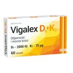 Vigalex D3 + K2 tabletki pomagające uzupełnić dietę w witaminę D i K, 60 szt.