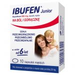 Ibufen Junior kapsułki na ból słabym i umiarkownym, stany gorączkowe, 10 szt.