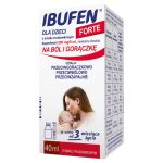 Ibufen dla dzieci Forte  przeciwbólowy przeciwgorączkowy i przeciwzapalny o smaku truskawkowym, butelka 40 ml