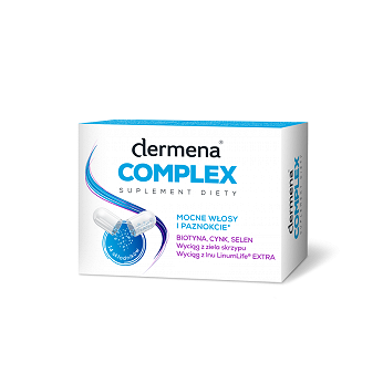 Dermena Complex , kapsułki ze składnikami wzmacniającymi włosy i paznokcie, 30 szt.