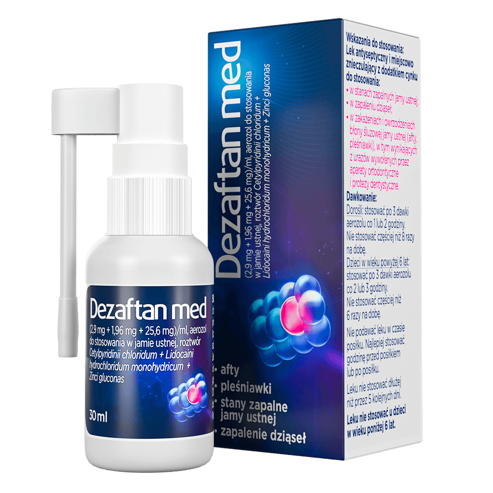Dezaftan Med (Oraseptan) aerozol na stany zapalne w jamie ustnej, 30 ml