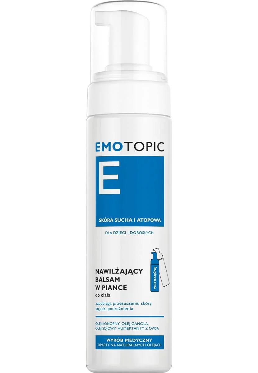 Emotopic nawilżający balsam w piance do ciała do skóry suchej i atopowej, 200 ml