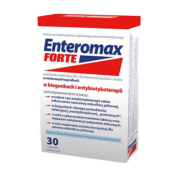 Enteromax Forte, kapsułki ze składnikami wspomagającymi leczenie biegunki, 30 szt.