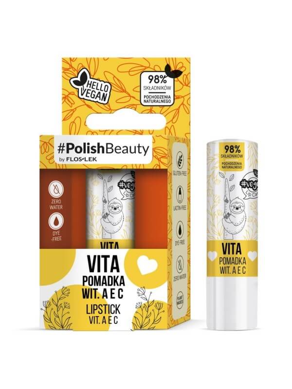 Flos-Lek Vege Lip Care VITA  pomadka do suchych i spierzchniętych ust z witaminami A, E i C, 1 szt.
