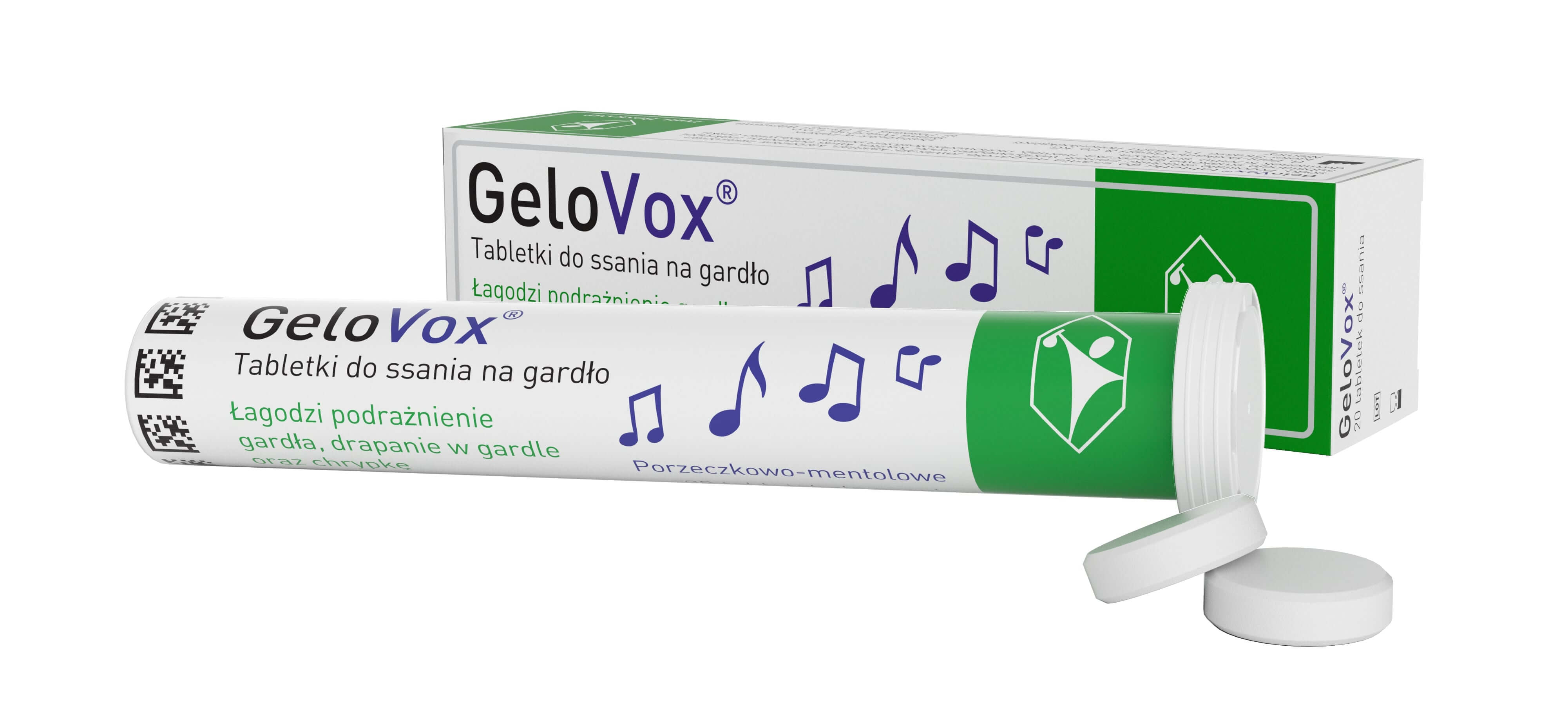 Gelovox tabletki do ssania porzeczkowo – mentolowe, 20 szt.