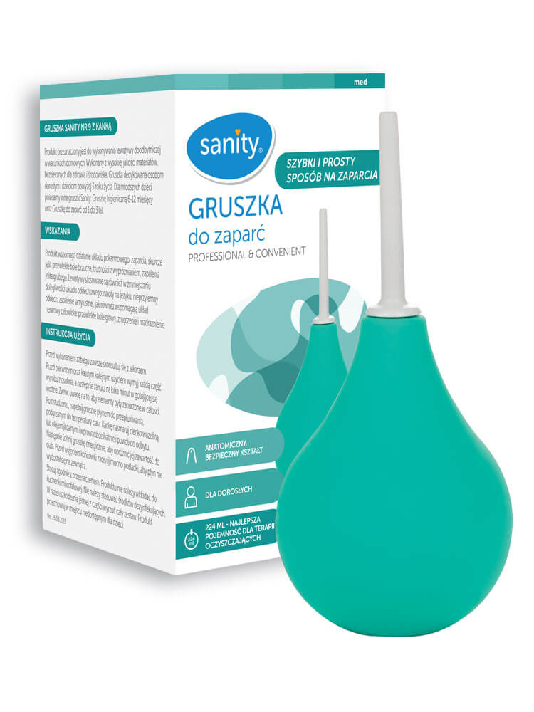 Gruszka z kanką nr 9  do stosowania w przypadku zaparć, 1 szt.