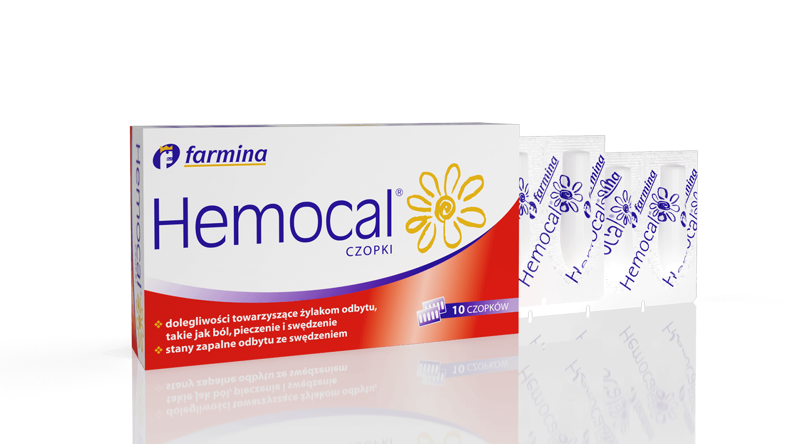 Hemocal czopki doodbytnicze na hemoroidy, 10 szt.
