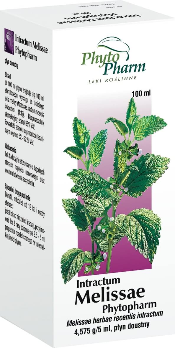 Intractum Melissae Phytopharm , preparat o działaniu uspokajającym i ułatwiającym zasypianie, 100 ml