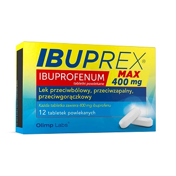 Ibuprex Max, tabletki przeciwbólowe, przeciwzapalne i przeciwgorączkowe, 12 szt.