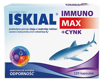 Iskial Immuno MAX + Cynk, kapsułki z olejem z wątroby rekina i witaminą D, 120 szt.