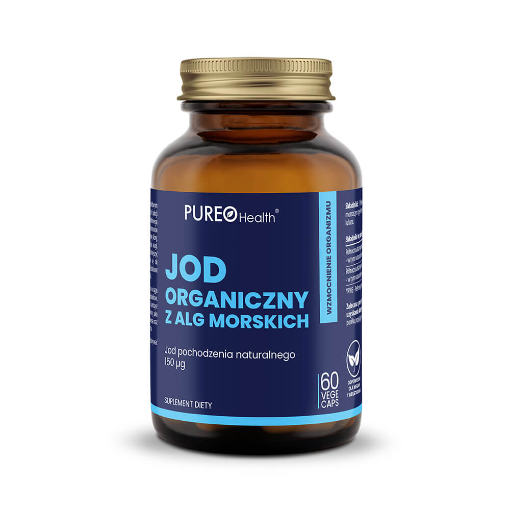 PUREO Health Jod Organiczny z Alg Morskich kapsułki ze składnikami wspomagającymi funkcje poznawcze, 60 szt.