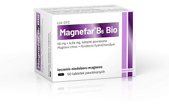 Magnefar B6 Bio, tabletki wspomagające w niedoborach magnezu, 50 szt.