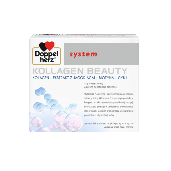 Doppelherz System Kollagen Beauty płyn, 30 ampułek x 25 ml