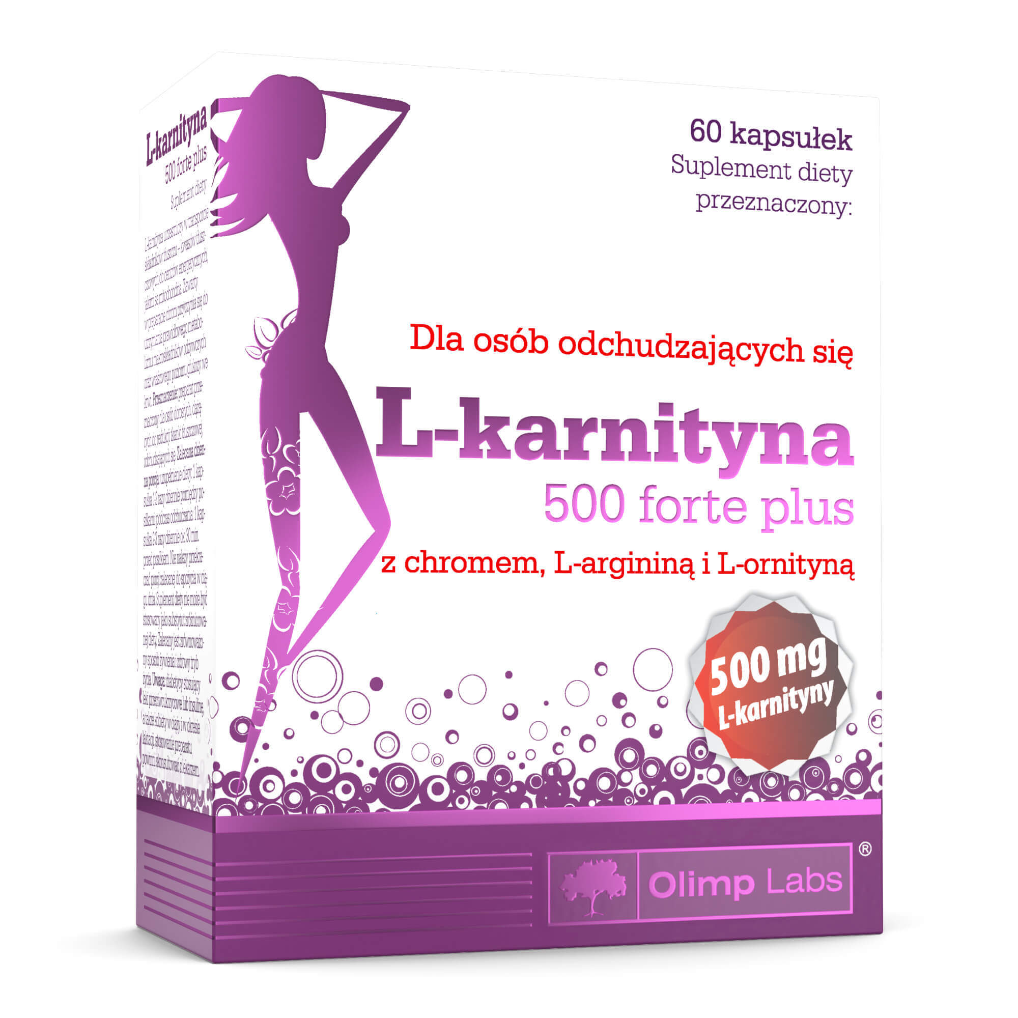 Olimp L-Karnityna 500 Forte Plus kapsułki ze składnikami wspomagającymi odchudzanie, 60 szt.