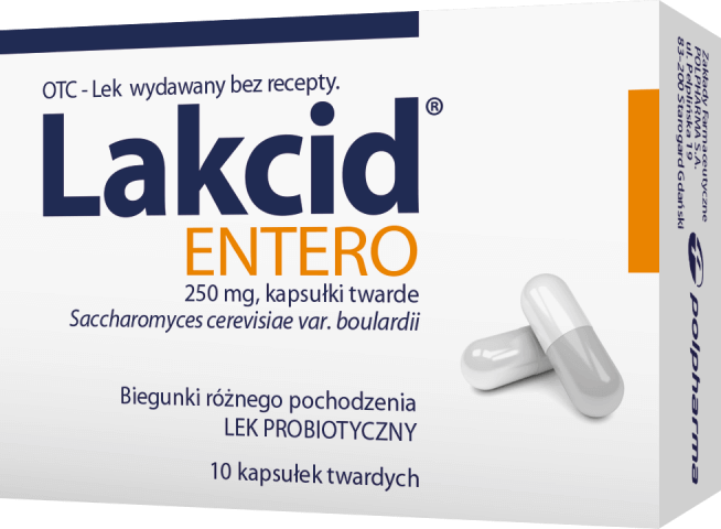 Lakcid ENTERO , kapsułki twarde na objawy biegunek różnego pochodzenia, 10 szt.