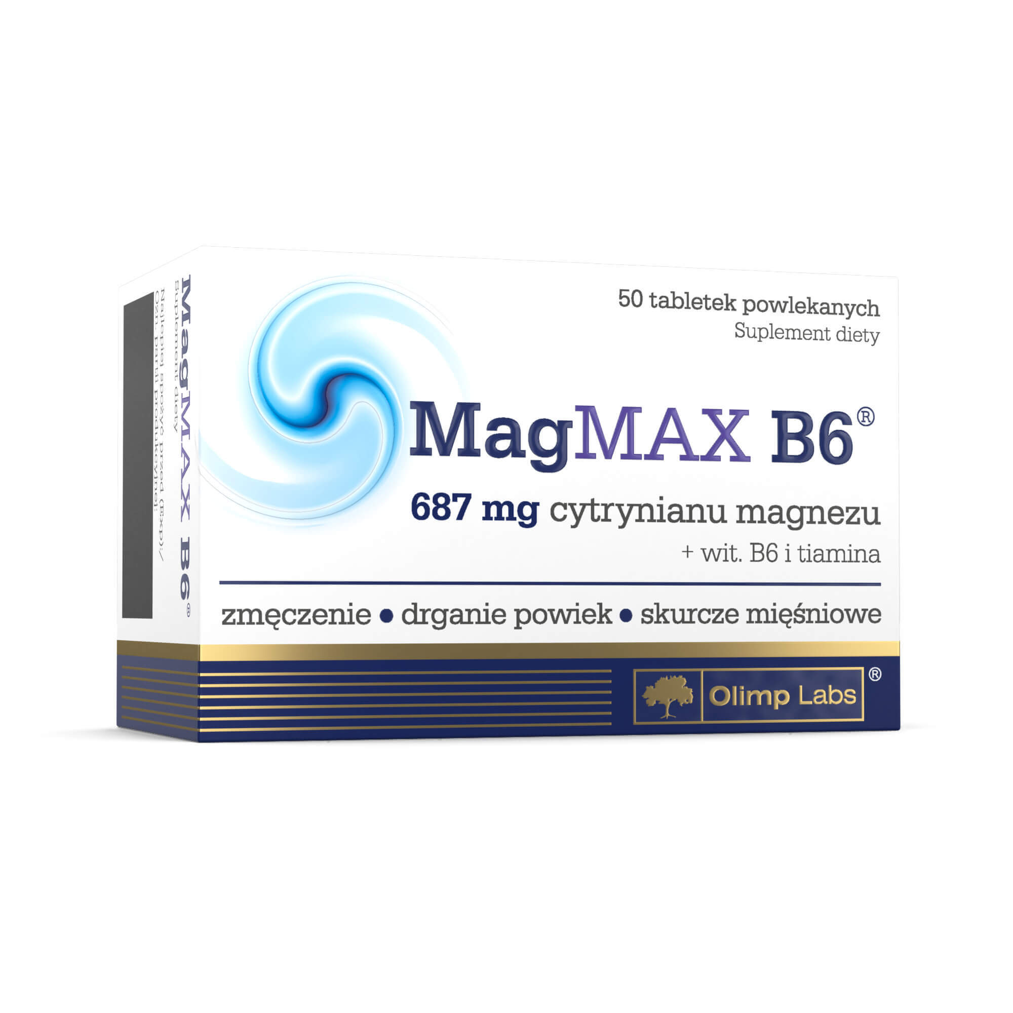 Olimp MagMax B6, tabletki powlekane na zmęczenie, drżenie powiek i kurcze mięśni, 50 szt.