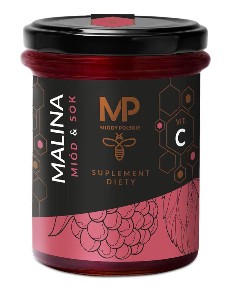Miód & Sok Malina, z witaminą C, 250 g