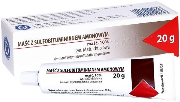 Maść Ichtiolowa do stosowania na skórę w przypadku wyprysków, 20 g