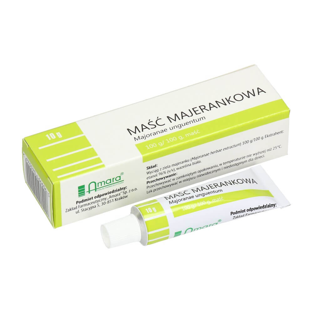 Maść majerankowa , o działaniu przeciwzapalnym, bakteriobójczym, antyseptycznym, 10 g