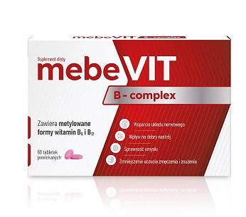 MebeVIT B-complex, tabletki powlekane z witaminami z grupy B, 60 szt.