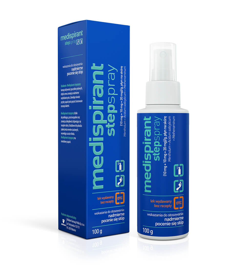 Medispirant Stepspray , płyn na nadmierne pocenie się stóp, 100 g