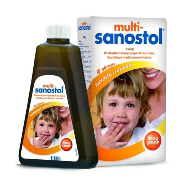 Multi-Sanostol, syrop wielowitaminowy z wapniem dla dzieci, 300 g