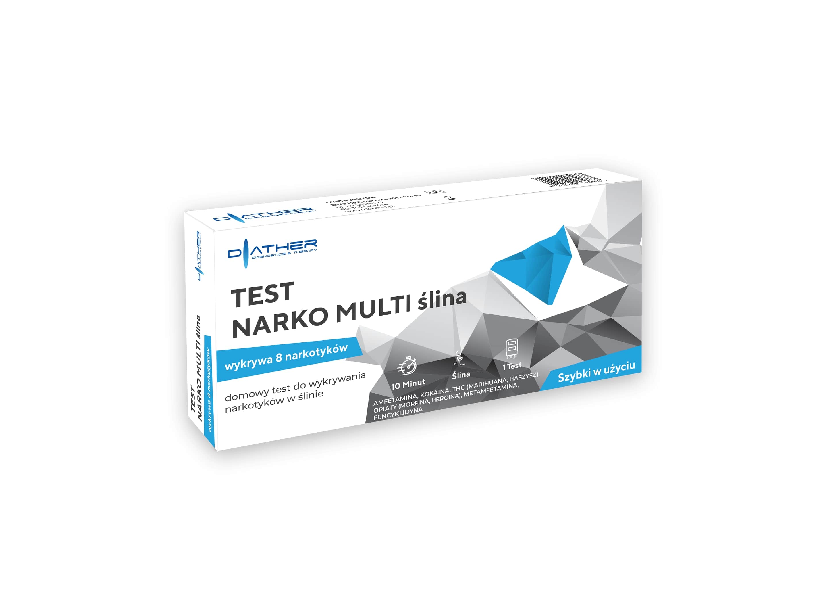 Test Narko Multi ślina, domowy do wykrywania narkotyków w ślinie, 1 szt.