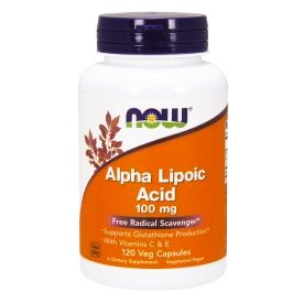 Now Foods Kwas Alfa Liponowy 100mg, Zawiera witaminę C i E oraz kwas alfa liponowy, 120 tabletek