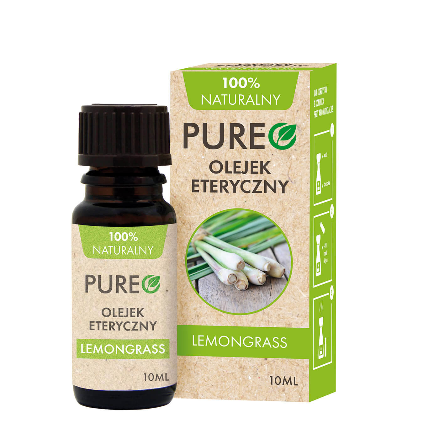 PUREO Olejek eteryczny, Lemongras 10 ml