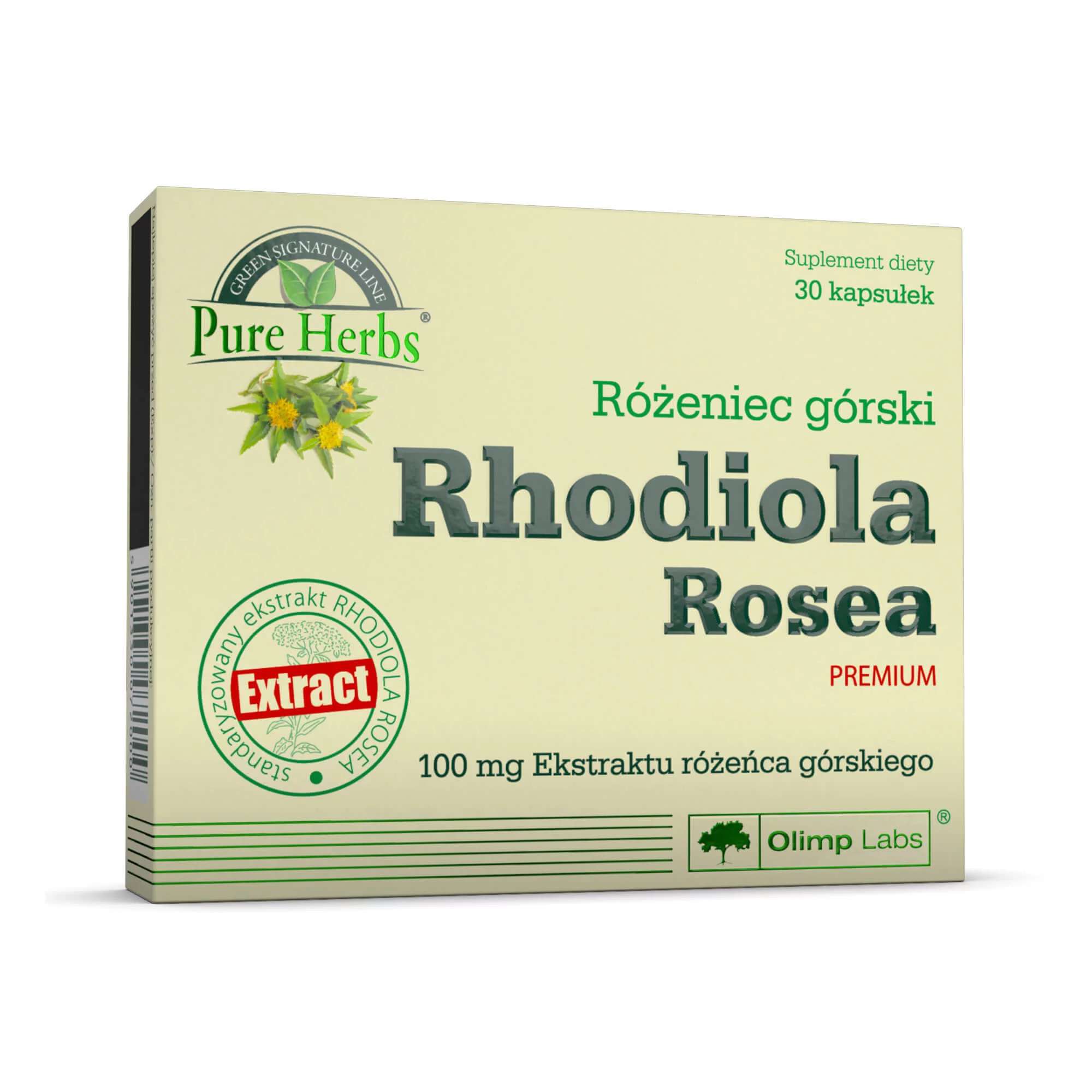 Olimp Rhodiola Rosea Premium, kapsułki ze składnikami wspierającymi organizm przy wysiłku fizycznym i stresie, 30 szt.