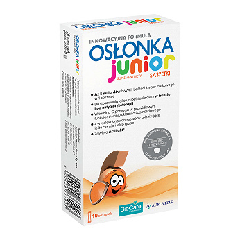 Osłonka Junior, proszek do stosowania w trakcie i po antybiotykoterapii dla dzieci, 10 sasz.