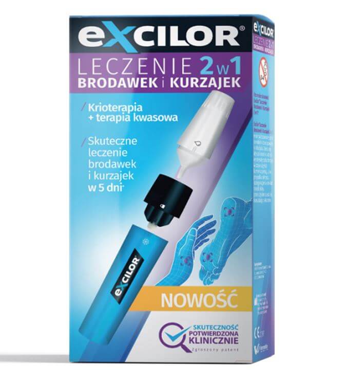 Excilor 2w1, preparat do leczenia brodawek i kurzajek, 1 szt.
