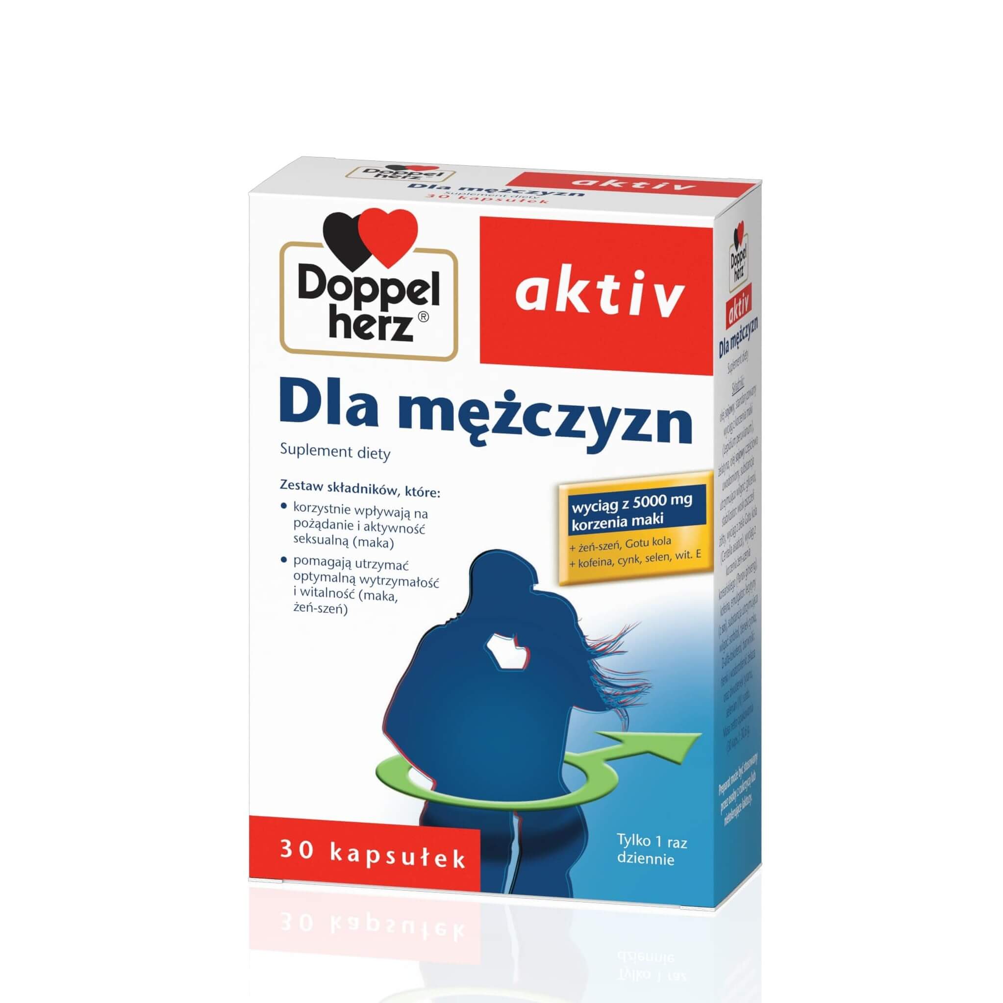 Doppelherz aktiv kapsułki z żeń-szeniem dla mężczyzn, 30 szt.   