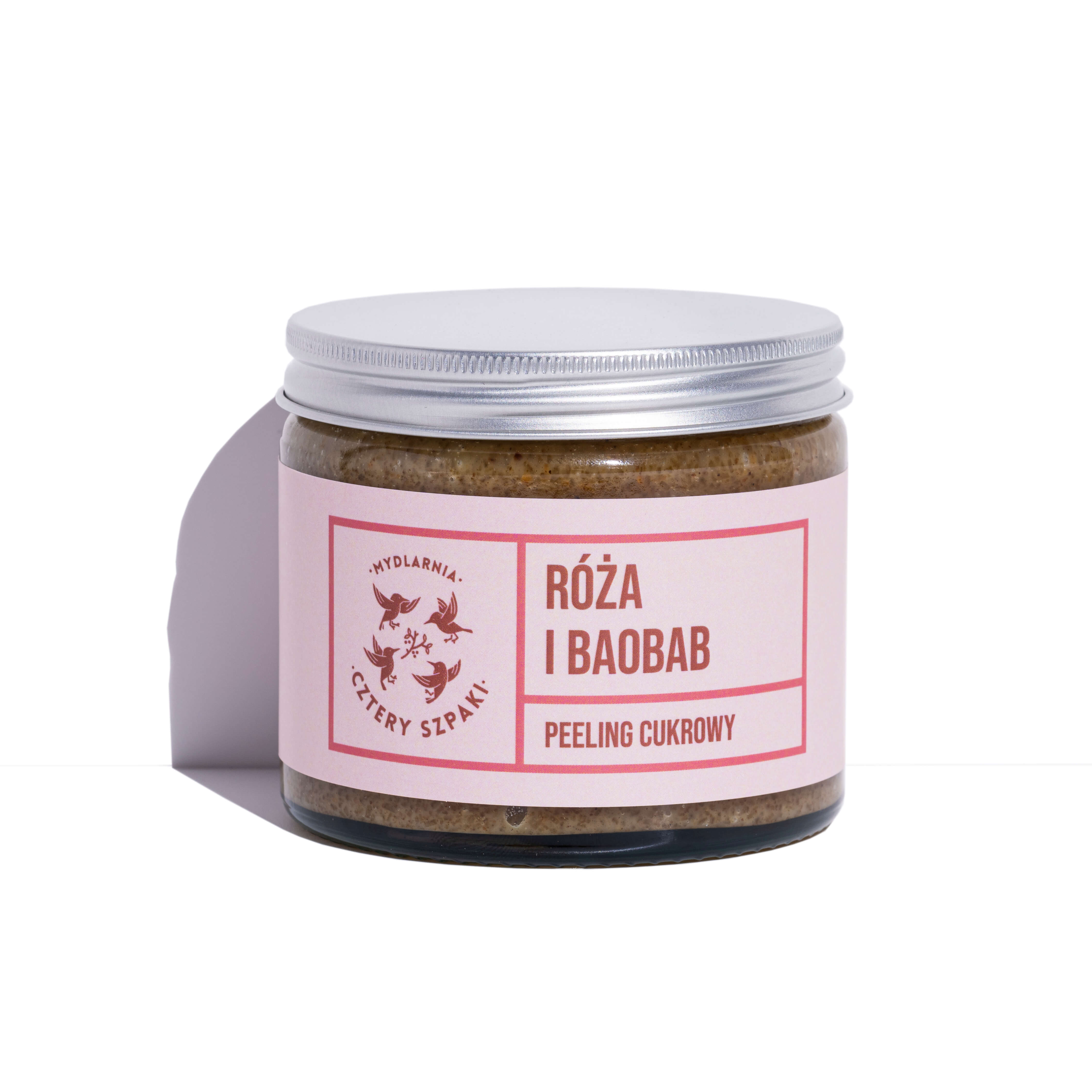 4Szpaki Peeling do ciala róża/baobab, o działaniu oczyszczającym i złuszczającym, 250 ml