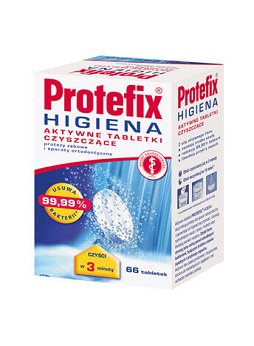 Protefix Higiena, tabletki aktywnie czyszczące do protez zębowych, 66 szt.