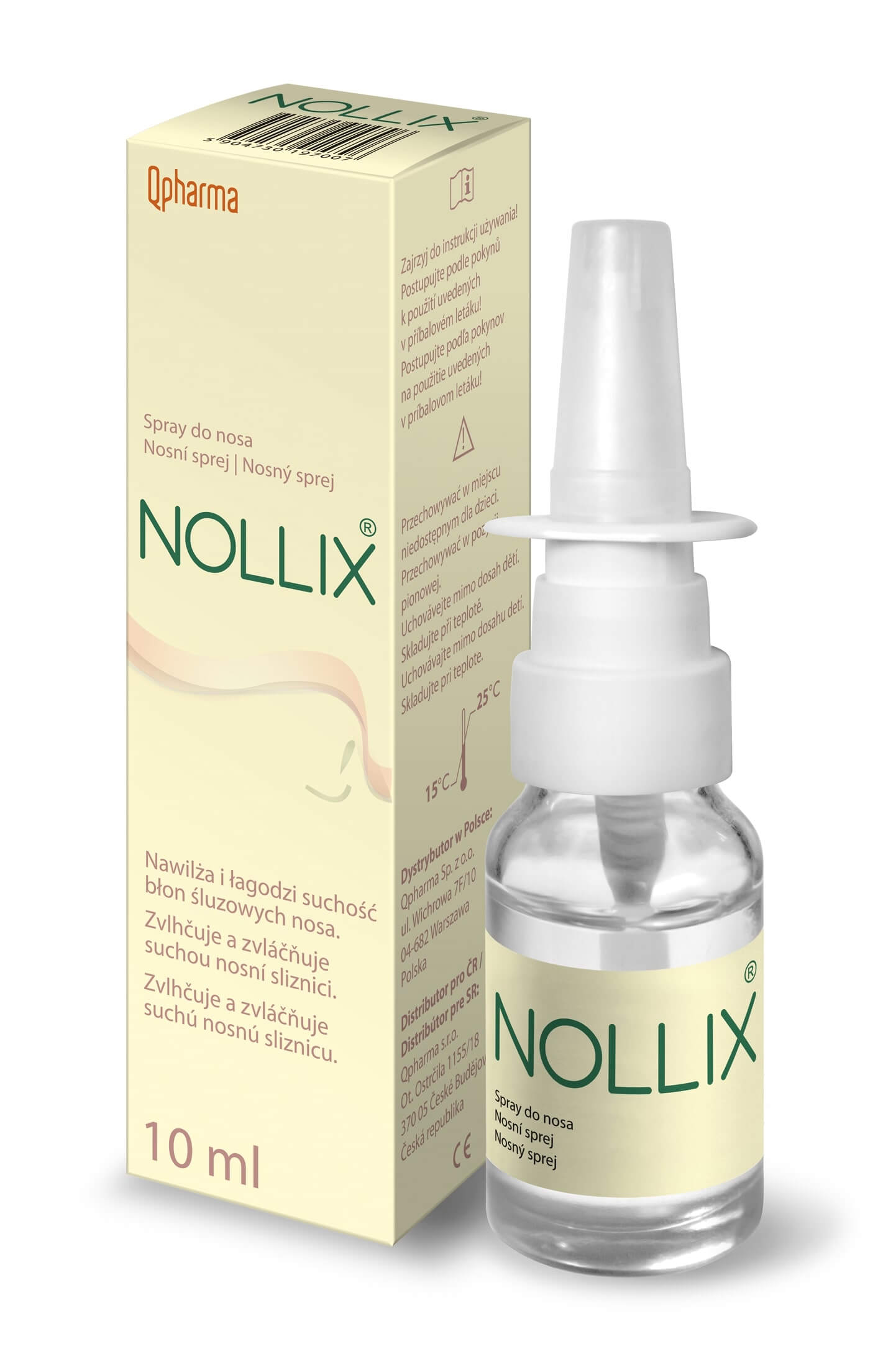 Nollix , spray nawilżający błonę śluzową nosa, 10 ml