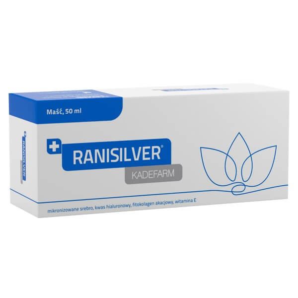 Ranisilver Maść Kadefarm , wspomagająca w leczeniu ran i powierzchownych uszkodzeń skórnych, 50 ml