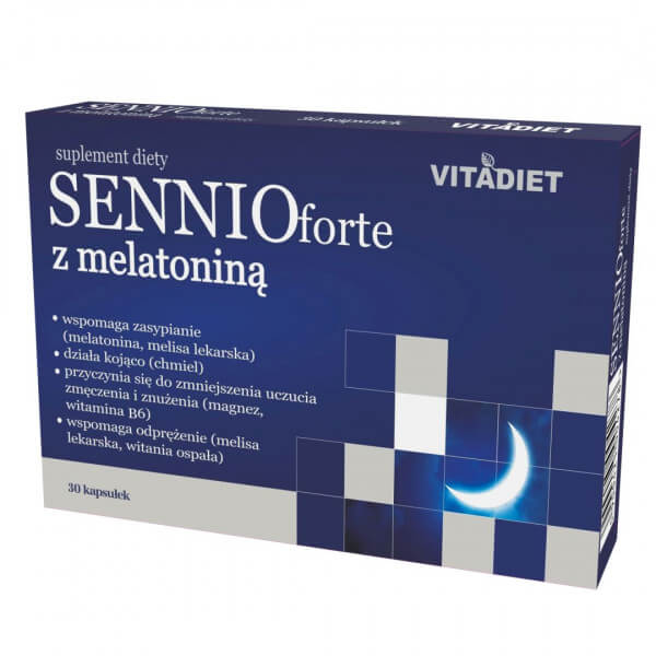 Vitadiet Sennio forte z melatoniną, 30 kapsułek