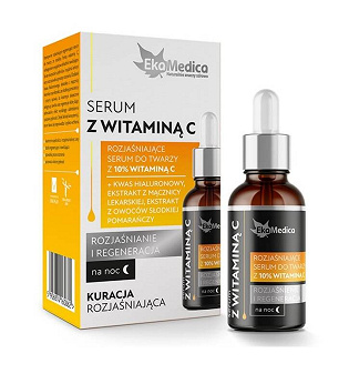 Ekamedica, serum z witaminą C rozjaśniające do twarzy na noc, 20 ml