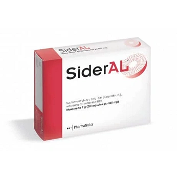SiderAL, kapsułki ze składnikami uzupełniającymi codzienną dietę w żelazo, 20 szt.