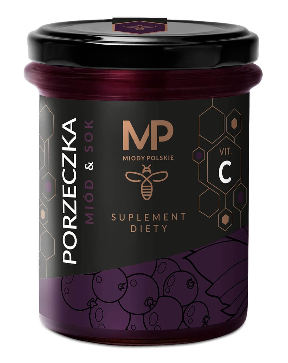Miód z sokiem porzeczkowym, z witaminą C, 250 g