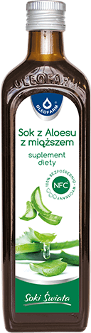 Sok z aloesu , z miąższem ze składnikami wspomagającymi odporność, 500 ml