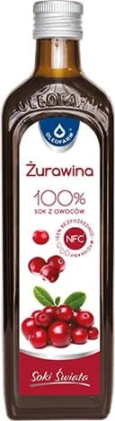 Żurawina 100%  sok ze składnikami uzupełniającymi codzienną dietę, 490 ml