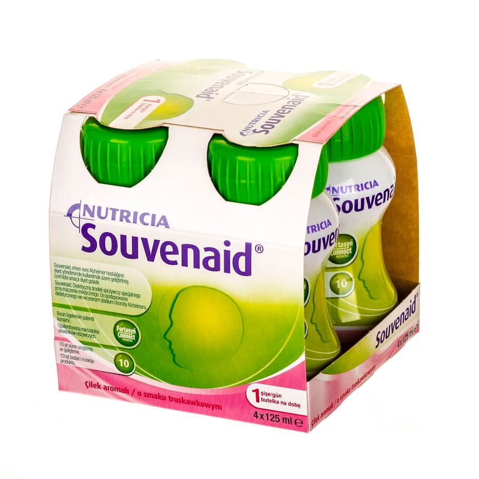 Souvenaid, płyn o smaku truskawkowym, 4 x 125 ml