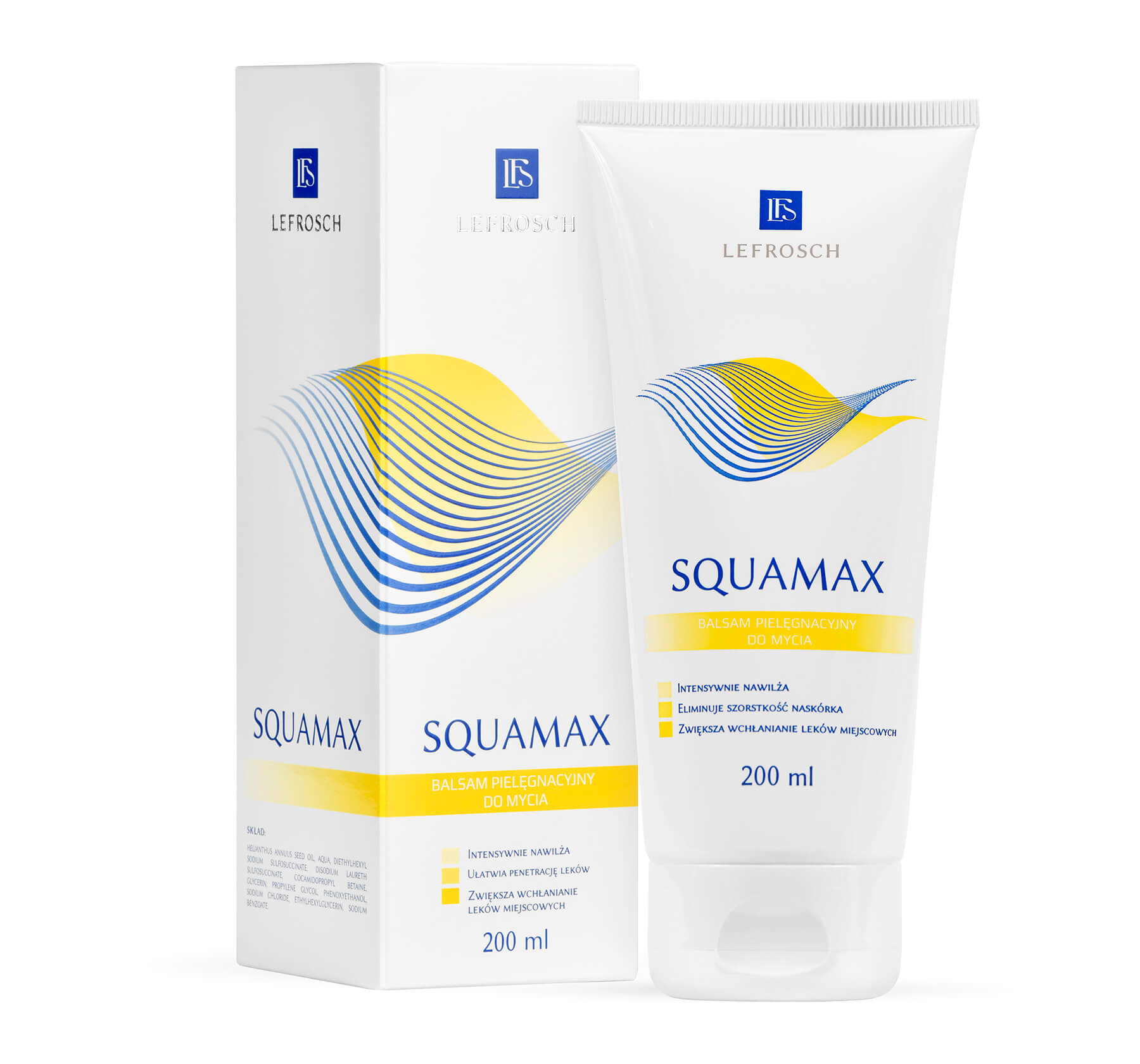 LEFROSCH Squamax, pielęgnacyjny balsam do mycia skóry z łuszczycą, 200 ml — Składniki i ocena