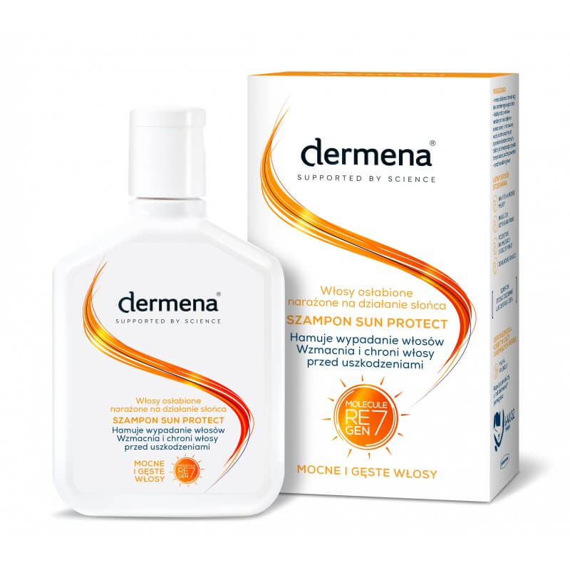 Dermena Sun Protect, szampon do włosów osłabionych, 200 ml