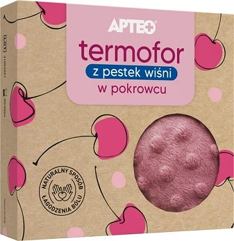 Termofor APTEO, z pestek wiśni w pokrowcu, 1 szt. (różowy)